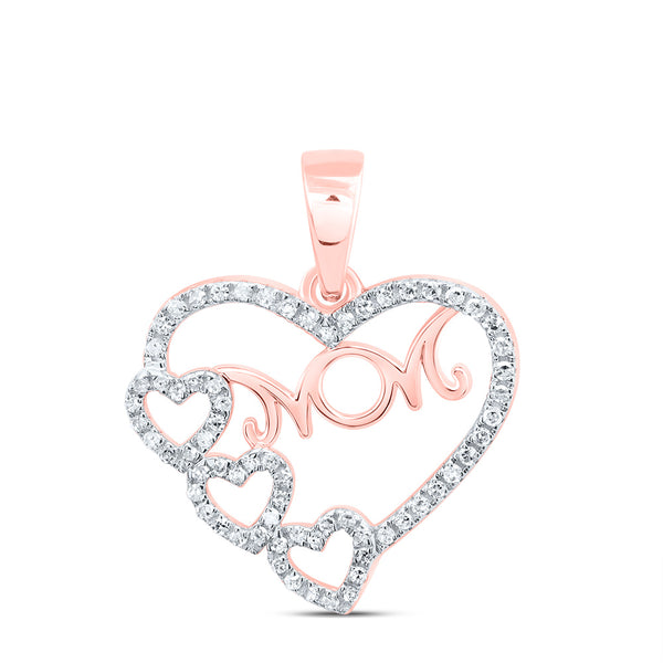 10k ROSE GOLD 1/6 CTW DIAMOND P1 GIFT | MOM HEART PENDANT